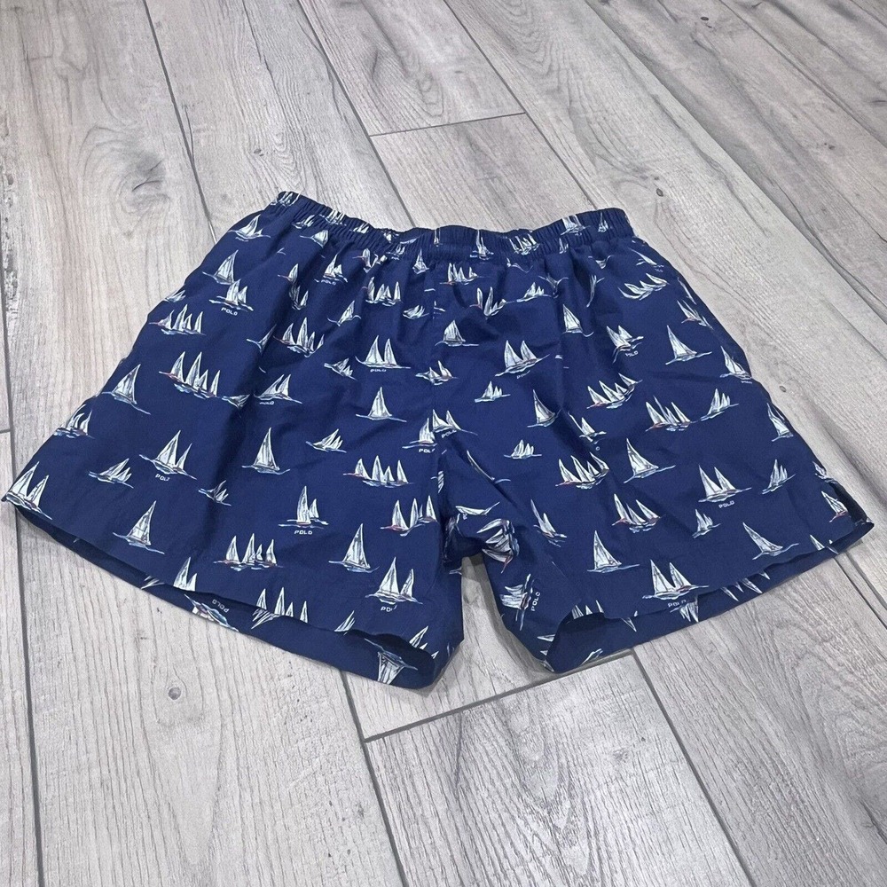 Size L Vintage Polo Ralph Lauren Sailboat Swim Trunks Men's